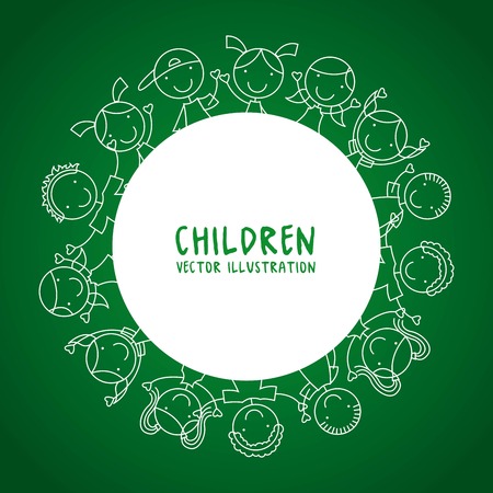 Kids design over green background, vector illustrationのイラスト素材