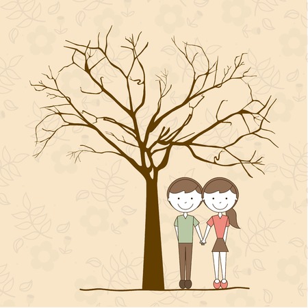 Love design over beige background, vector illustrationのイラスト素材