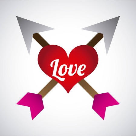 Love design over gray background, vector illustrationのイラスト素材