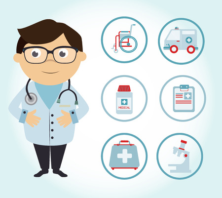 Medical design over blue background ,vector illustrationのイラスト素材