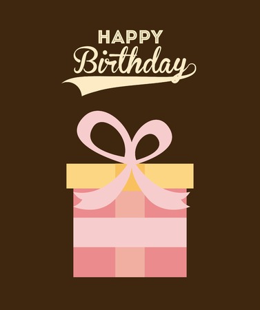 Birthday design over brown background, vector illustrationのイラスト素材