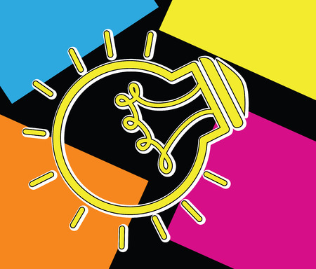 Bulb design over colorful background, vector illustrationのイラスト素材