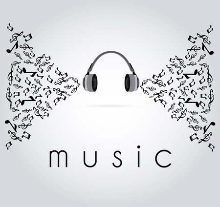Music design over gray background, vector illustrationのイラスト素材