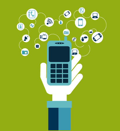 Technology design over green background, vector illustrationのイラスト素材