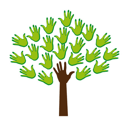 Hands design over white background, vector illustrationのイラスト素材