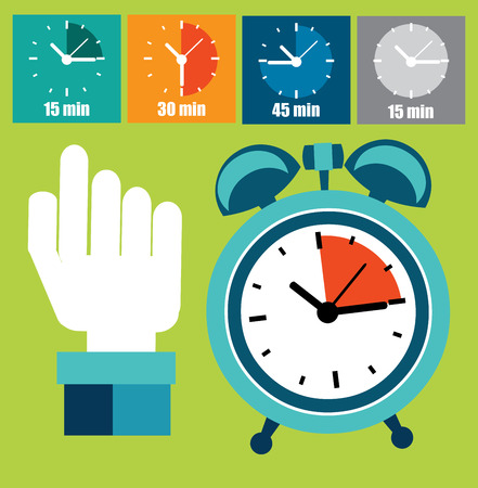 Time design over green background, vector illustrationのイラスト素材