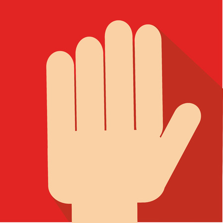Hands design over red background, vector illustrationのイラスト素材