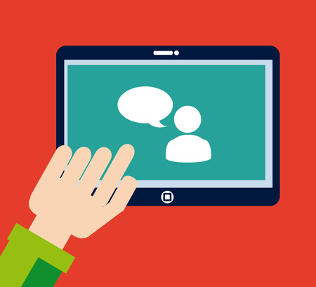 Technology  design over red background, vector illustrationのイラスト素材