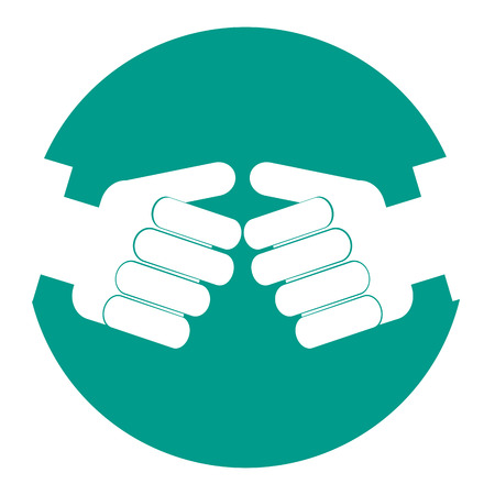 Hands design over white background, vector illustrationのイラスト素材