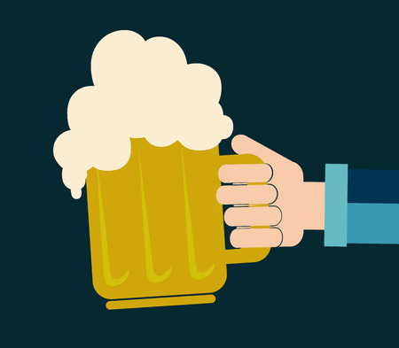 Beer design over blue background, vector illustrationのイラスト素材