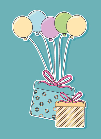 Happy birthday design over blue background ,vector illustrationのイラスト素材