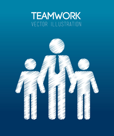 Teamwork design over blue background, vector illustrationのイラスト素材