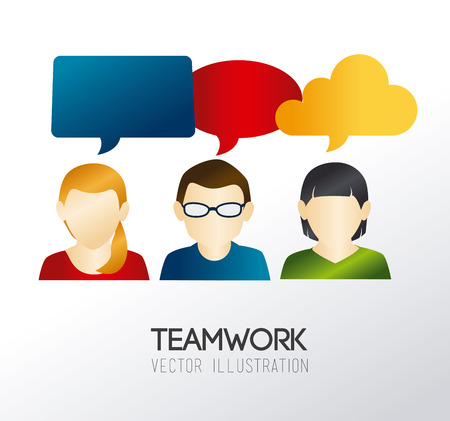 Teamwork design over gray background, vector illustrationのイラスト素材