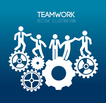 Teamwork design over blue background, vector illustrationのイラスト素材