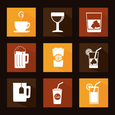 Drink design over black background, vector illustrationのイラスト素材