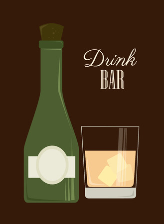 Drink design over brown background, vector illustrationのイラスト素材