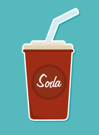 Drink design over blue background, vector illustrationのイラスト素材