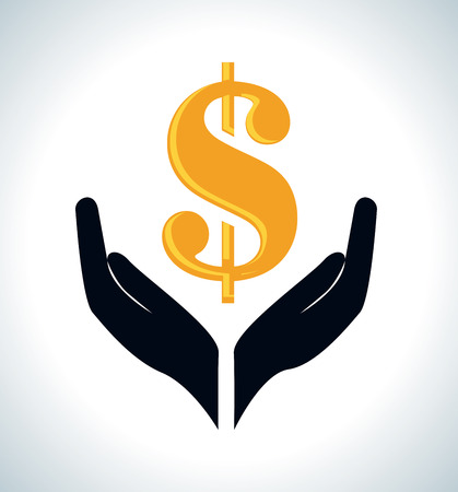Money design over gray background, vector illustrationのイラスト素材