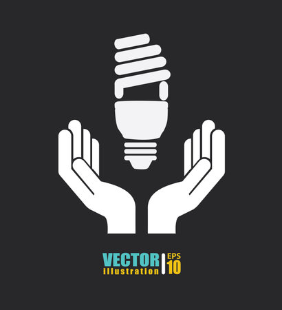 Bulb design over black background, vector llustration,のイラスト素材
