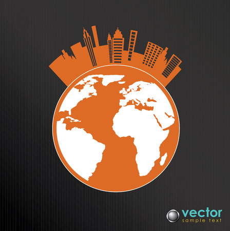 Urban design over black background, vector illustration,のイラスト素材