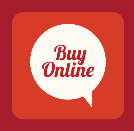 Shopping design over red background, vector illustrationのイラスト素材