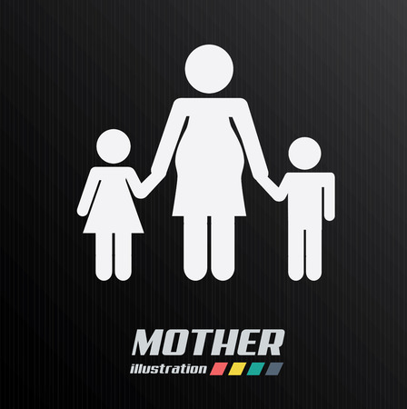Family design over black background, vector illustrationのイラスト素材