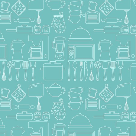 Kitchen design over blue background, vector illustrationのイラスト素材