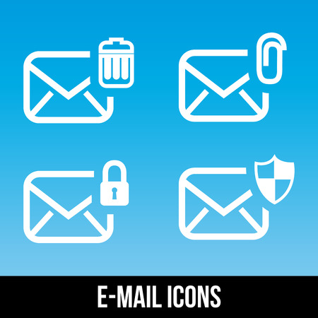 Email design over blue background, vector illustrationのイラスト素材