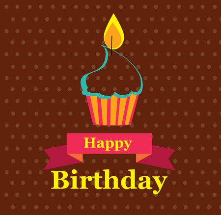 Birthday design over brown background, vector illustrationのイラスト素材