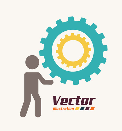 Gears design over white background, vector illustrationのイラスト素材