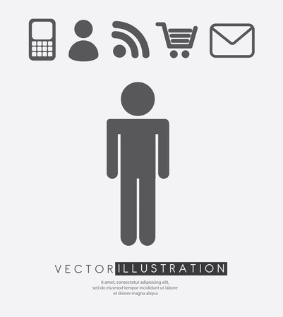 Social media design over white background, vector illustrationのイラスト素材