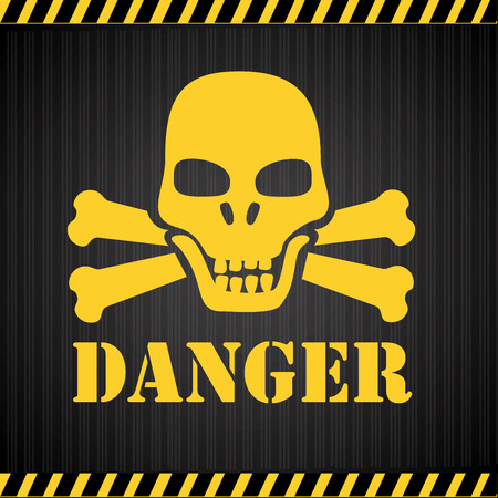 Danger design over black background, vector illustrationのイラスト素材