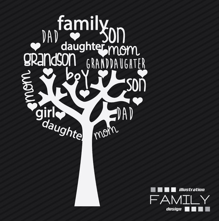 Family design over black background, vector illustrationのイラスト素材