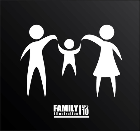 Family design over black background, vector illustrationのイラスト素材