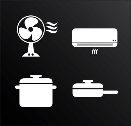 Appliances design over black background, vector illustrationのイラスト素材