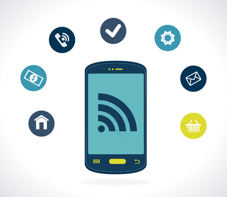 Multimedia design over gray background, vector illustrationのイラスト素材