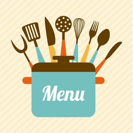 Kitchen design over beige background, vector illustrationのイラスト素材