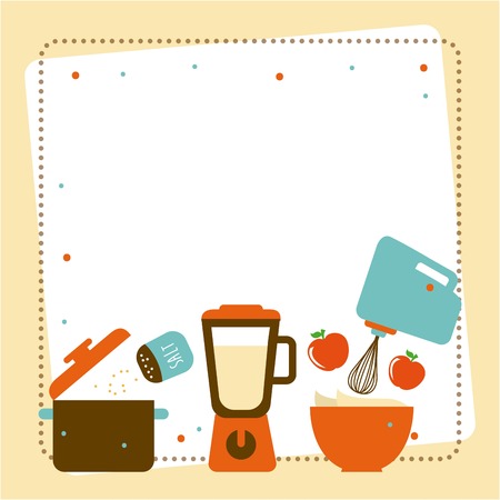 Kitchen design over beige background, vector illustrationのイラスト素材