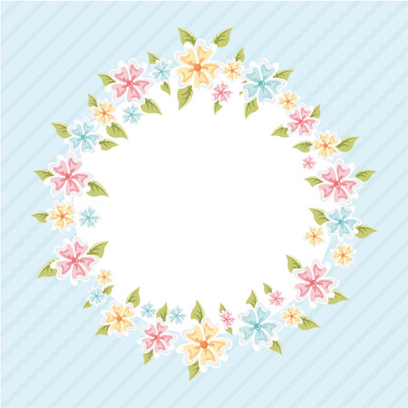 Flowers design over blue background, vector illustrationのイラスト素材