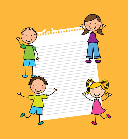 Kids design over  yellow background, vector illustrationのイラスト素材