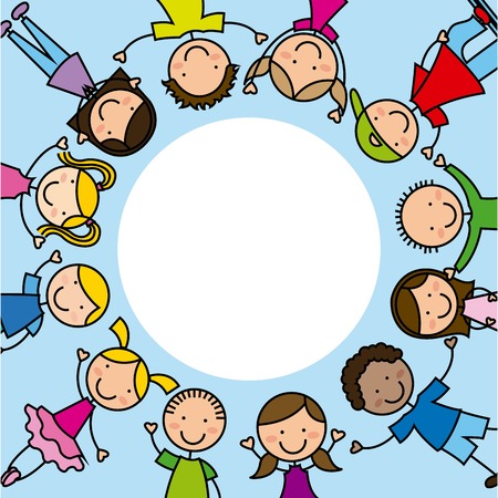 Kids design over blue background, vector illustrationのイラスト素材