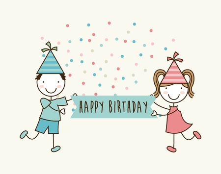 Birthday design over white background, vector illustrationのイラスト素材