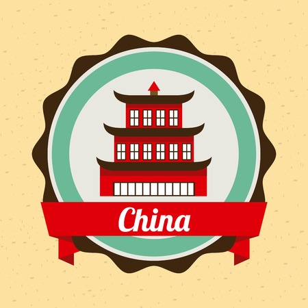 China design over yellow background, vector illustrationのイラスト素材