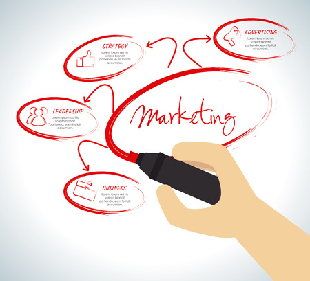 Marketing design over white background, vector illustrationのイラスト素材