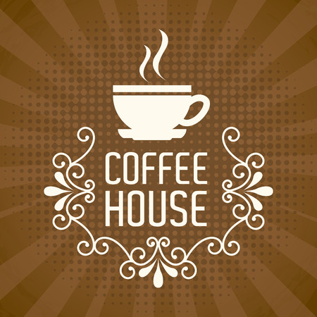 Coffee design over brown background, vector illustrationのイラスト素材