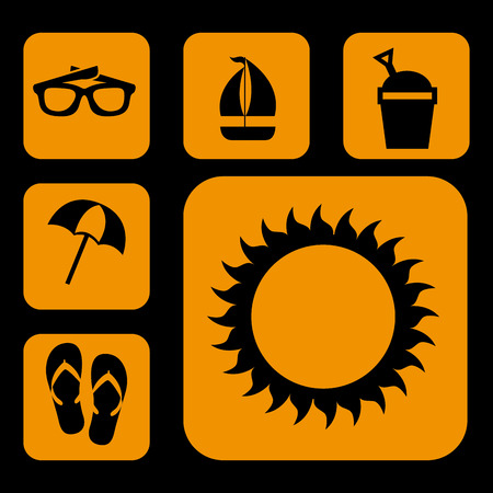 Summer design over black background, vector illustrationのイラスト素材