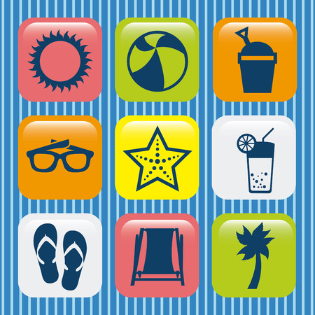 Summer design over blue background, vector illustrationのイラスト素材