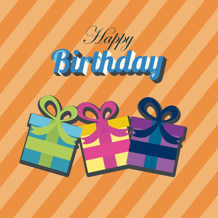 Birthday design over orange background, vector illustrationのイラスト素材