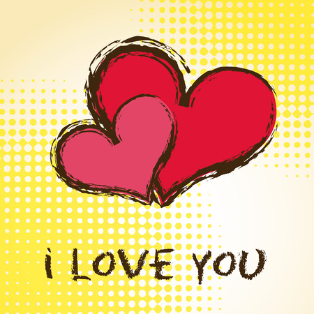 Love design over yellow background, vector illustrationのイラスト素材