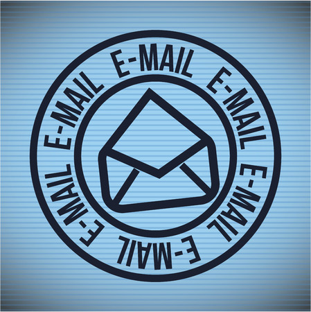 Email design over blue background, vector illustrationのイラスト素材